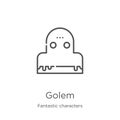 golem icon vector from fantastic characters collection. Thin line golem outline icon vector illustration. Outline, thin line golem