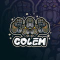 Golem mascot logo design vector with modern illustration concept style for badge, emblem and t shirt printing. Angry golem