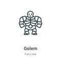 Golem outline vector icon. Thin line black golem icon, flat vector simple element illustration from editable fairy tale concept