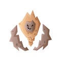 Golem stone rock monster, angry emotion hands