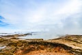 Steaming hot spring at Geysir hot spring area in Iceland Royalty Free Stock Photo