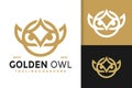 Golen Owl Head Logo Design, brand identity logos vector, modern logo, Logo Designs Vector Illustration Template