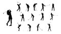 Golf players silhouettes Royalty Free Stock Photo
