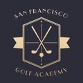 Golf Academy logo, emblem with clubs