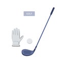 Golf accessories glove club and ball Royalty Free Stock Photo