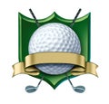 Golf Award crest with blank gold label
