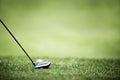 Golf background with driver and ball. Royalty Free Stock Photo