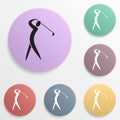 Golf badge color set icon. Simple glyph, flat vector of sport icons for ui and ux, website or mobile application Royalty Free Stock Photo