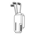 Golf bag with clubs symbol in black and white Royalty Free Stock Photo