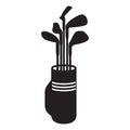 golf bag with clubs. Vector illustration decorative background design Royalty Free Stock Photo