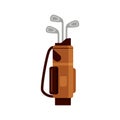 Golf bag icon isolated on white background, flat element for golfing, golf equipment - vector illustration. Royalty Free Stock Photo