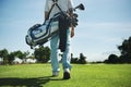 Golf bag man Royalty Free Stock Photo