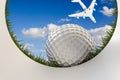 Golf ball approaching hole Royalty Free Stock Photo