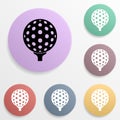Golf ball badge color set icon. Simple glyph, flat vector of sport icons for ui and ux, website or mobile application Royalty Free Stock Photo