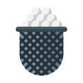 Golf ball basket icon in flat style vector Royalty Free Stock Photo