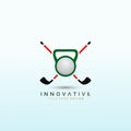 Golf ball and bat fitness logo design, dumbbell icon,Fitness Logo Images, Stock Photos & Vectors Royalty Free Stock Photo