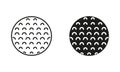 Golf Ball Black Silhouette and Line Icon Set. Ball for Play Sports Game Solid and Outline Symbols Collection on White Royalty Free Stock Photo