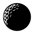 Golf ball black vector icon on white background Royalty Free Stock Photo