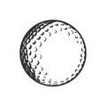 Golf Ball Black And White Illustration