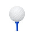 Golf ball on a blue tee. Vector illustration. Royalty Free Stock Photo