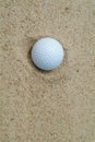 Golf-ball in bunker Royalty Free Stock Photo