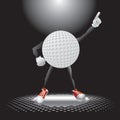 Golf ball character under the spotlight Royalty Free Stock Photo