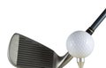 Golf ball and club Royalty Free Stock Photo