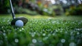 Golf Ball and Golf Club in the Grass Royalty Free Stock Photo