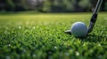 Golf Ball and Golf Club in the Grass Royalty Free Stock Photo