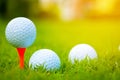 Golf ball on the Course. Royalty Free Stock Photo