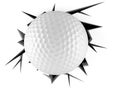 Golf ball in cracked hole