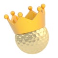 Golf ball in the crown isolated Royalty Free Stock Photo