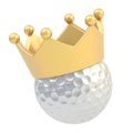 Golf ball in the crown isolated Royalty Free Stock Photo