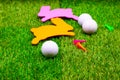 Golf ball on Easter holiday Royalty Free Stock Photo