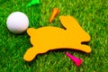 Golf ball on Easter holiday Royalty Free Stock Photo