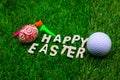 Golf ball on Easter holiday Royalty Free Stock Photo