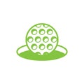 golf ball falling in cup. Vector illustration decorative design Royalty Free Stock Photo