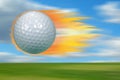 Golf Ball on Fire Royalty Free Stock Photo