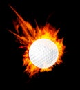 Golf ball on fire Royalty Free Stock Photo