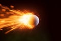 Golf ball fire flame. Generate Ai Royalty Free Stock Photo