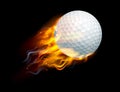 Golf Ball on Fire Royalty Free Stock Photo