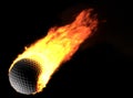 Golf ball on fire Royalty Free Stock Photo