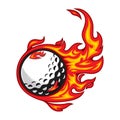 Golf ball on fire Vector illustration Royalty Free Stock Photo