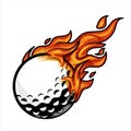 Golf ball on fire Vector illustration Royalty Free Stock Photo