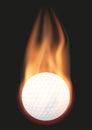 Golf ball with flame Royalty Free Stock Photo