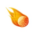 Golf ball with flames isolated icon Royalty Free Stock Photo