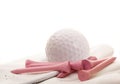 Golf Ball and Glove with Pink Tees Royalty Free Stock Photo