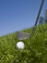 Golf ball and golf club Royalty Free Stock Photo