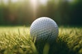 Golf ball grass. Generate Ai Royalty Free Stock Photo