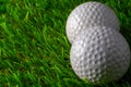 Two golf ball on grass Royalty Free Stock Photo